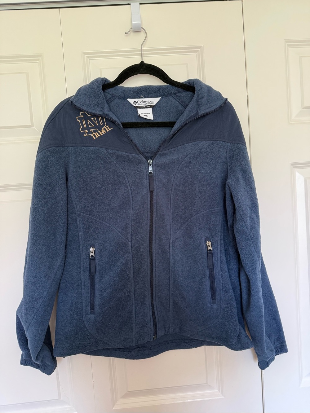 Columbia Women’s Notre Dame Navy Blue Soft Jacket Fleece Size L College NCAA